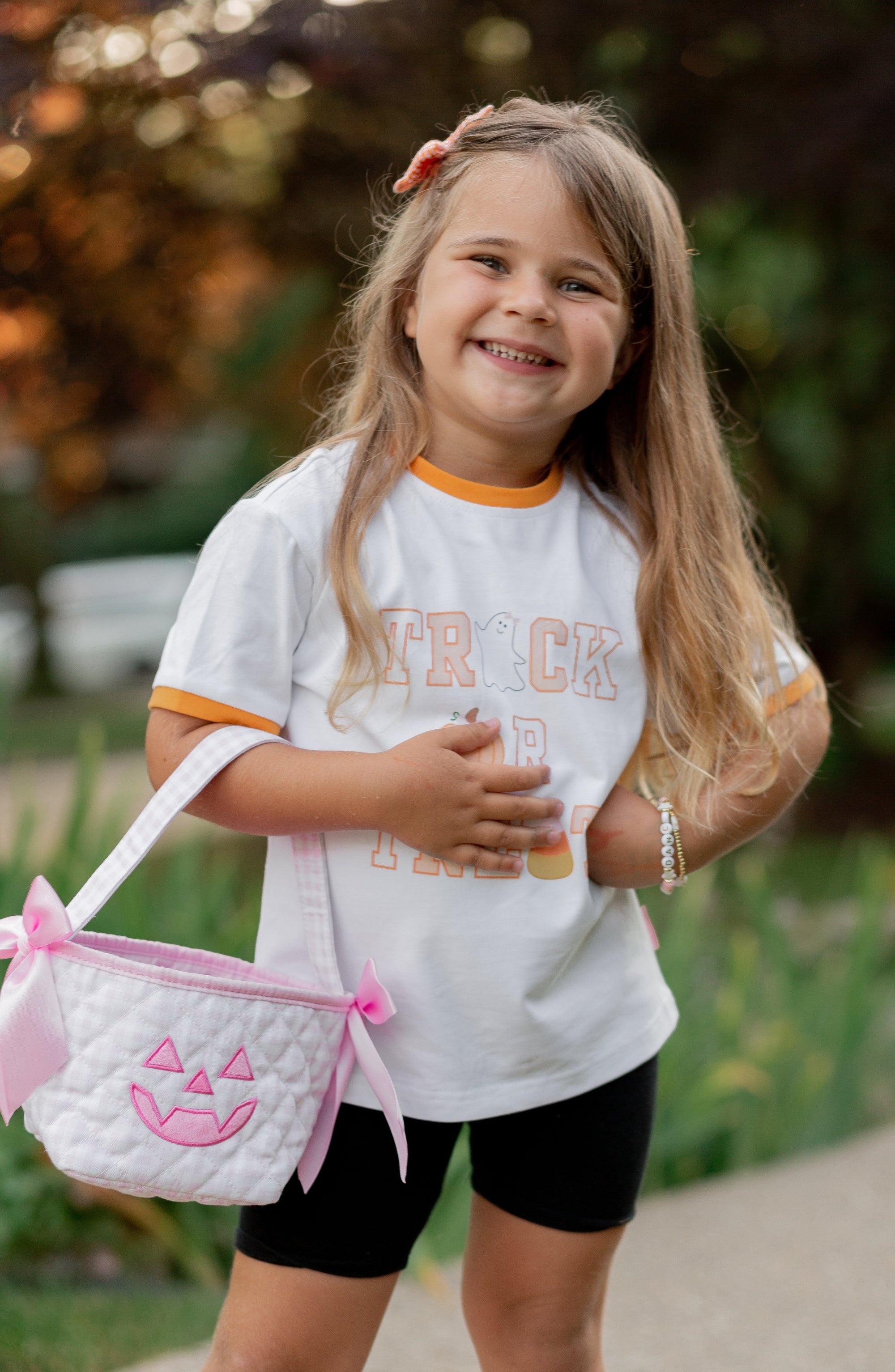 Personalized Pink Gingham Mini Trick or Treat Bucket