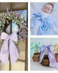 Personalized Seersucker Easter Basket, Swaddle or Wreath Sash