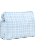 Pimlico Plaid Blue TRVL Large Roadie Pouch Bag