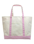 Gingham Pink Trim TRVL Maxi Tote Coated Canvas