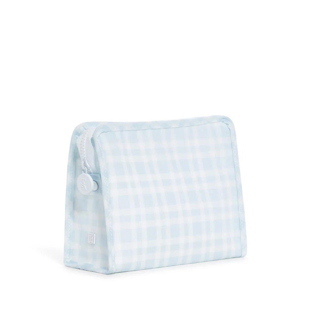 Pimlico Plaid Blue TRVL Medium Roadie Pouch Bag