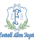 Monogram Crest Baby Name Banner