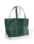 Two Tone Heritage Green Coated Canvas Maxi Tote