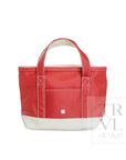 Coated Canvas Two Tone Heritage Red Mini Tote