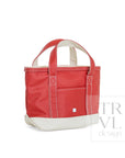 Coated Canvas Two Tone Heritage Red Mini Tote
