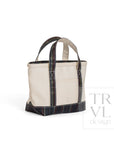 Coated Canvas Natural with Cambridge Plaid Trim Mini Tote