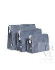Gingham Navy Medium Roadie Pouch