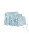 Petite Fleur Blue Medium Roadie Pouch
