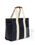 Coated Canvas Navy Tall Tote