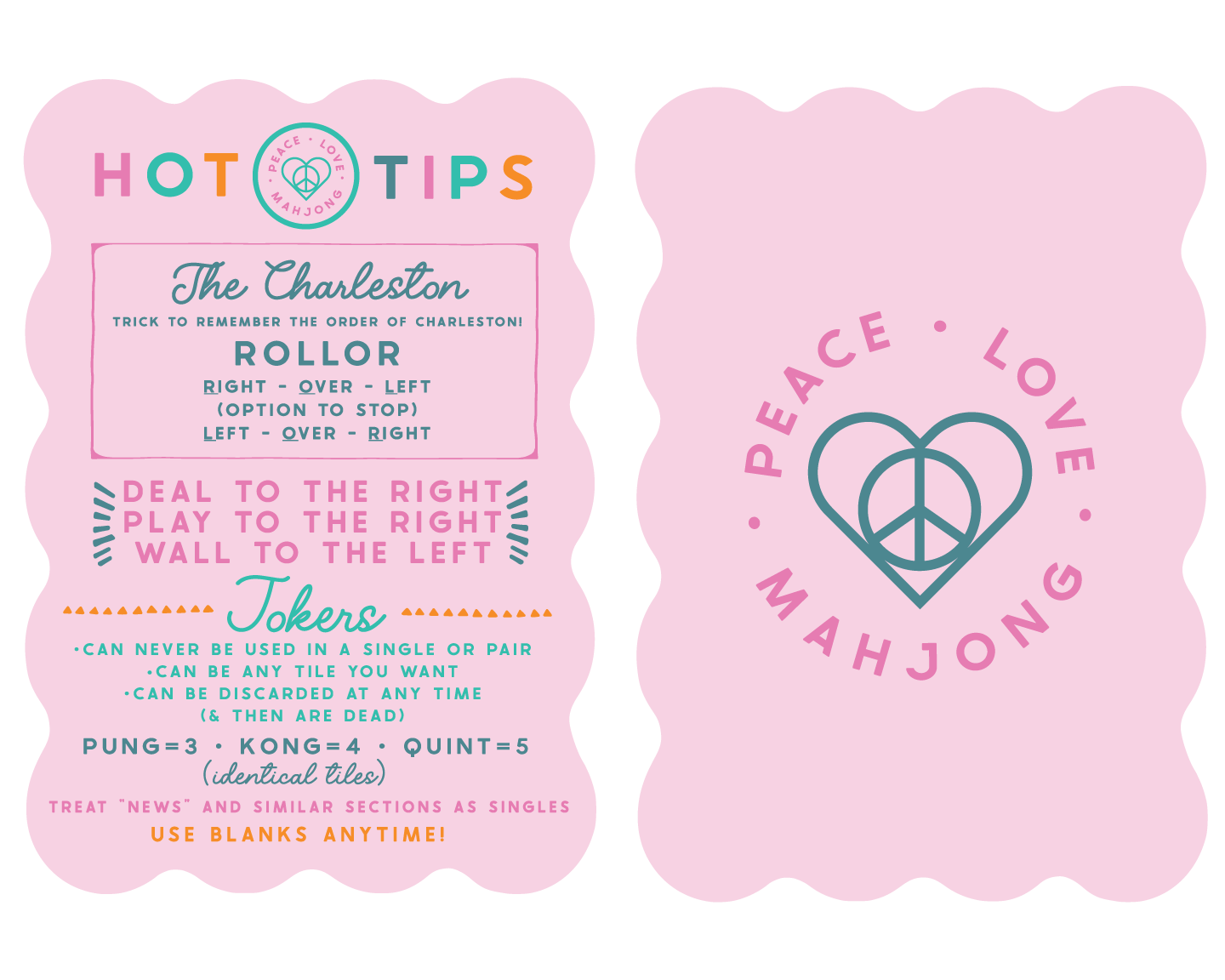 Mahjong Tile Shufflers (Set of 2): Hot Tips - Pink