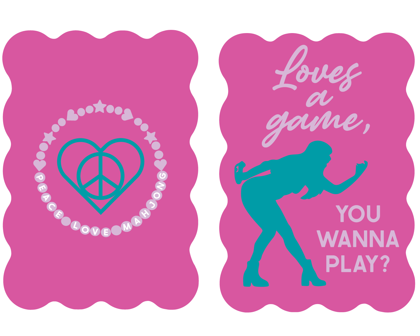 Mahjong Tile Shufflers (Set of 2): Hot Tips - Pink