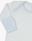 Monogrammed Paty Luxury Knit Pinstripe Blue Newborn Gown