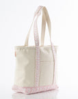 Personalized Medium Block Print Pink Canvas Tote
