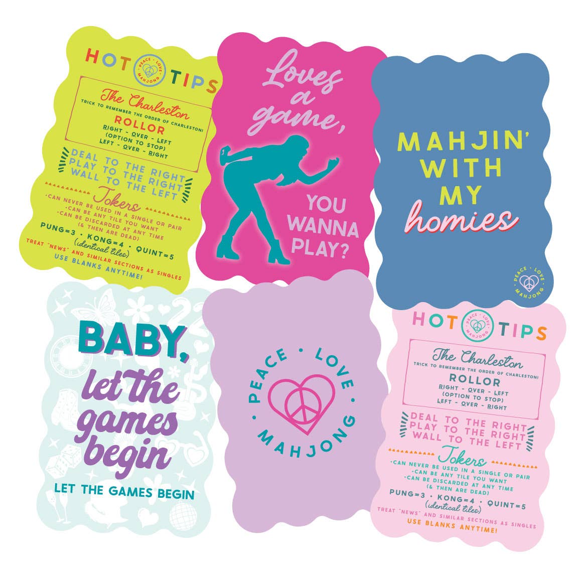 Mahjong Tile Shufflers (Set of 2): Hot Tips - Pink