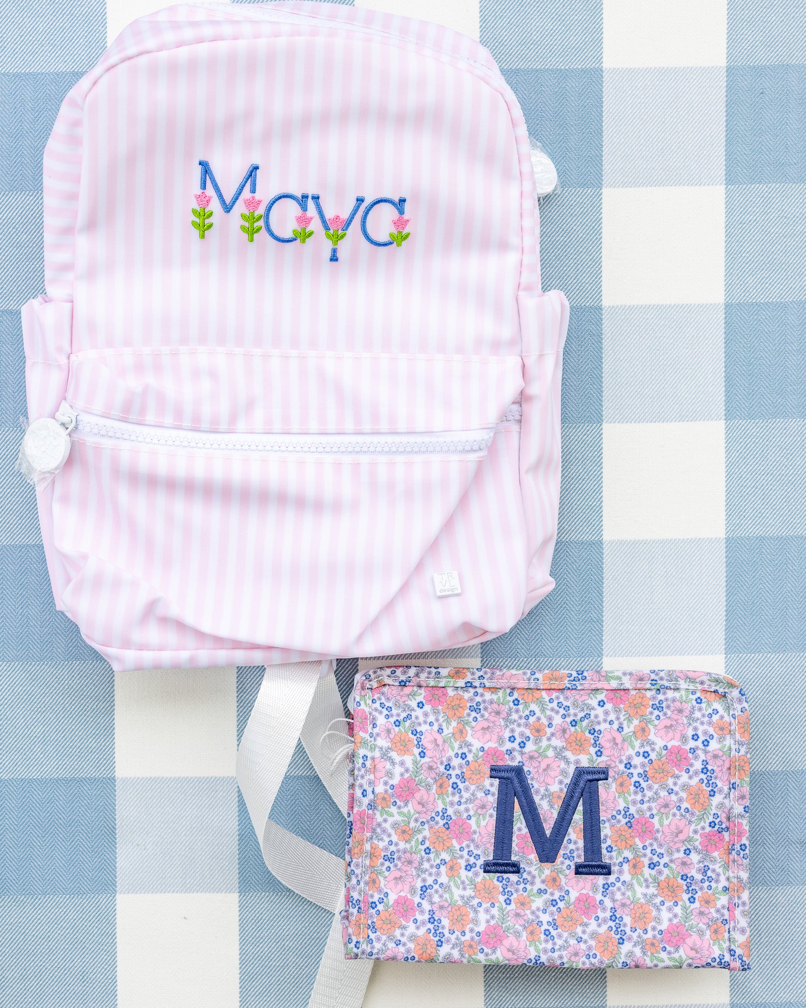 Pimlico Stripe Pink Personalized TRVL Jumbo Tote