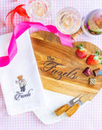 Personalized Valentine Bear Guest Towel and Cutting Board Set