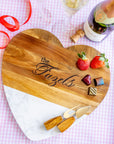 Personalized Valentine Bear Guest Towel and Cutting Board Set