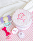 Pimlico Stripe Pink Round Case