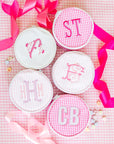 Gingham Pink TRVL Round Case