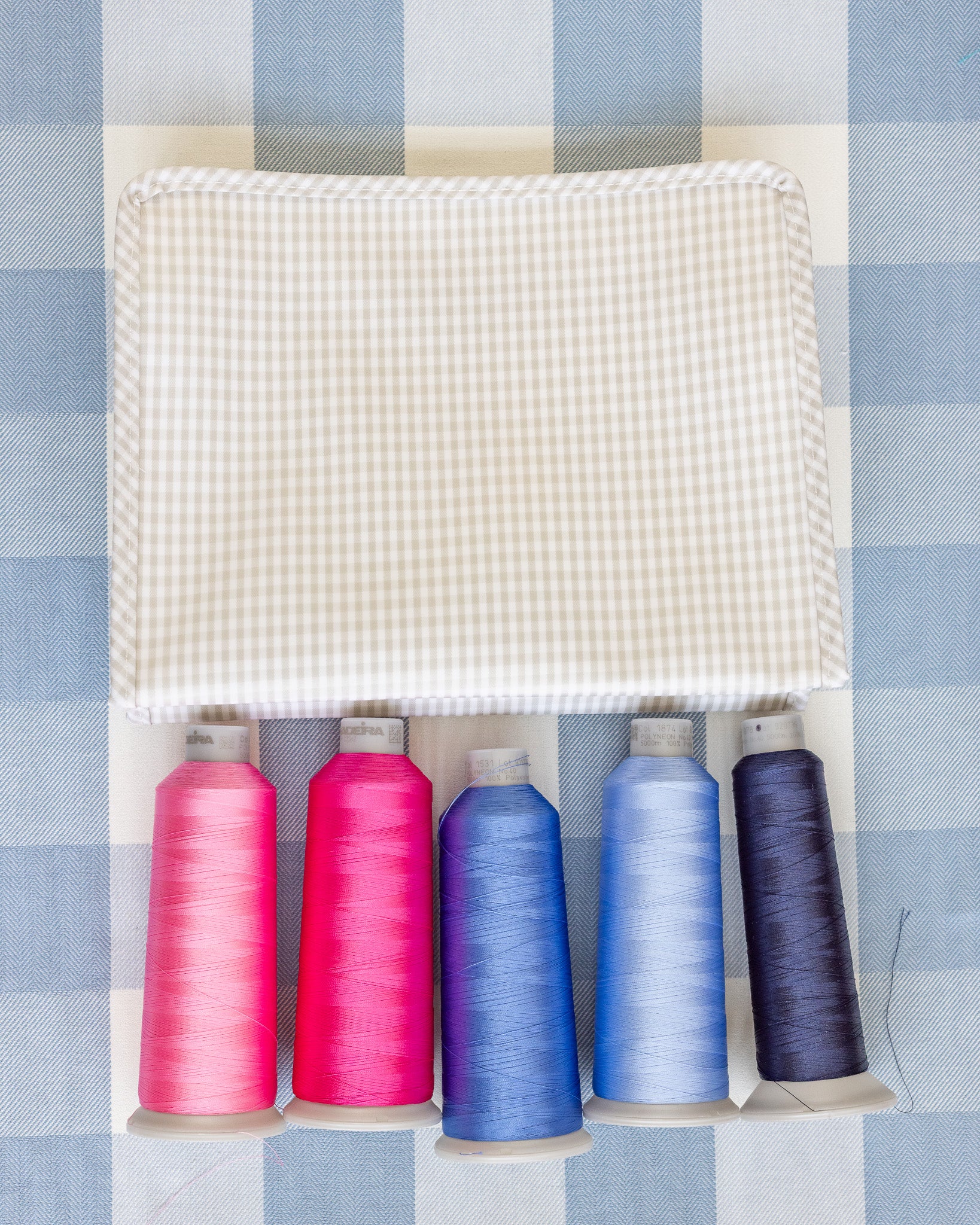 Gingham Pearl Grey Personalized TRVL Jumbo Tote