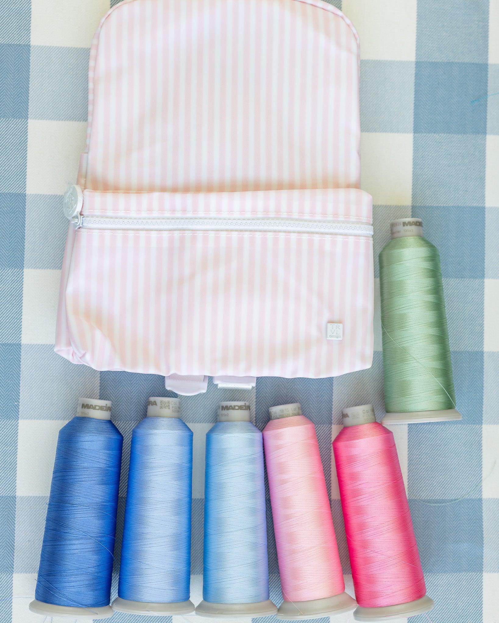 Pimlico Stripe Pink Medium Roadie Pouch