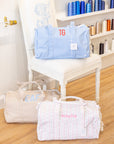 Pimlico Stripe Chambray Quilted Wipeable Canvas Go Go Tote
