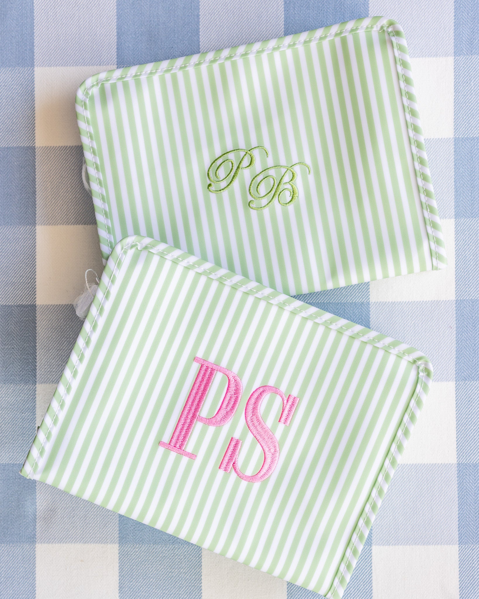 Pimlico Stripe Sage Large Roadie Pouch Bag
