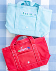 Red Mini Tote Coated Canvas