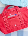 Red Mini Tote Coated Canvas
