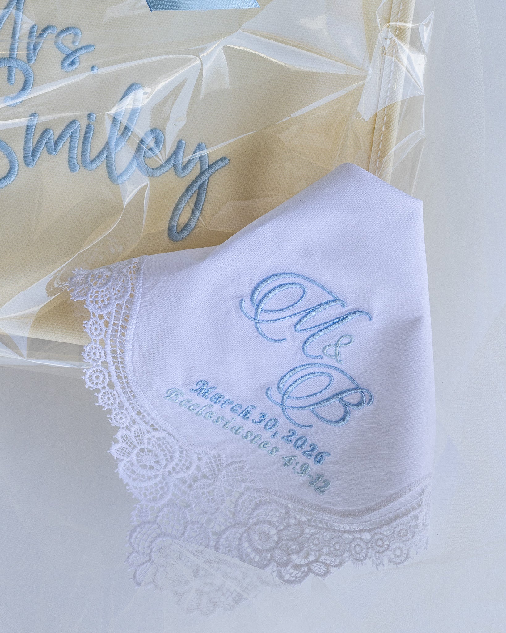 Personalized Monogram Wedding Handkerchief