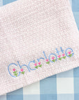 Personalized Stonewashed Basket Weave Receiving Blanket (Multiple Colors)