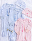 Baby Personalized Pink Pima Stripe Hat