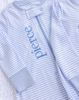 Baby Personalized Pima Blue Stripe Romper (3-6 mo.)