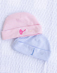 Baby Personalized Pink Pima Stripe Hat