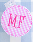 Gingham Pink Round Case