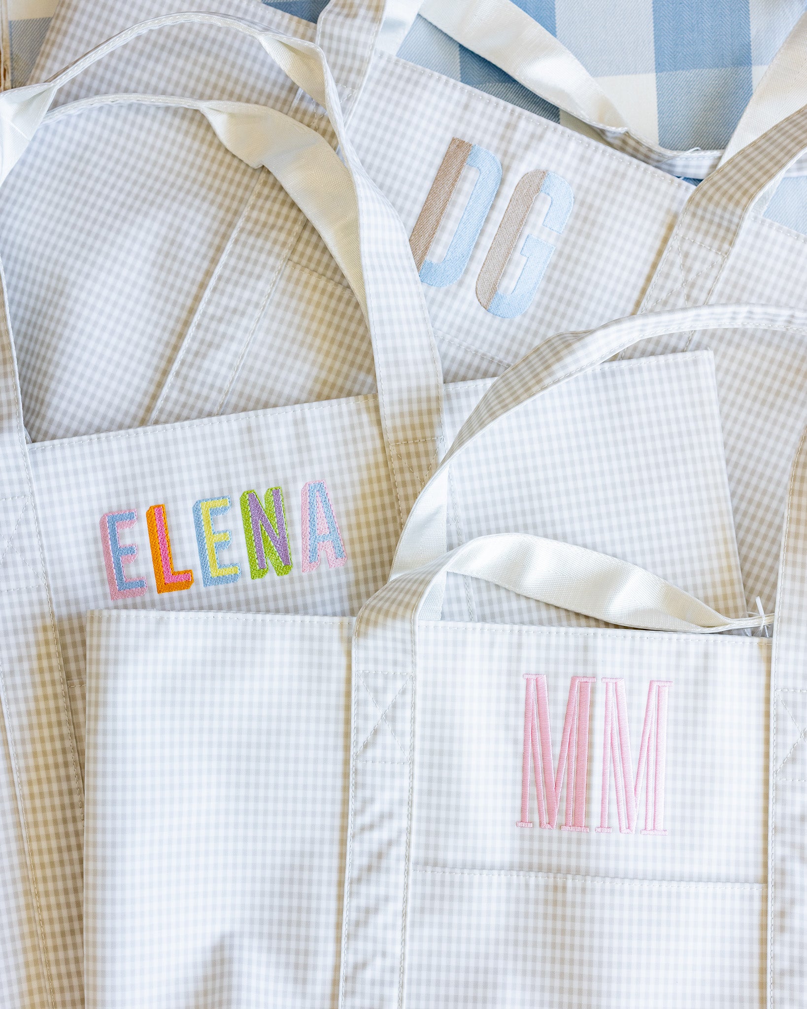 Gingham Pearl Grey Jumbo Tote