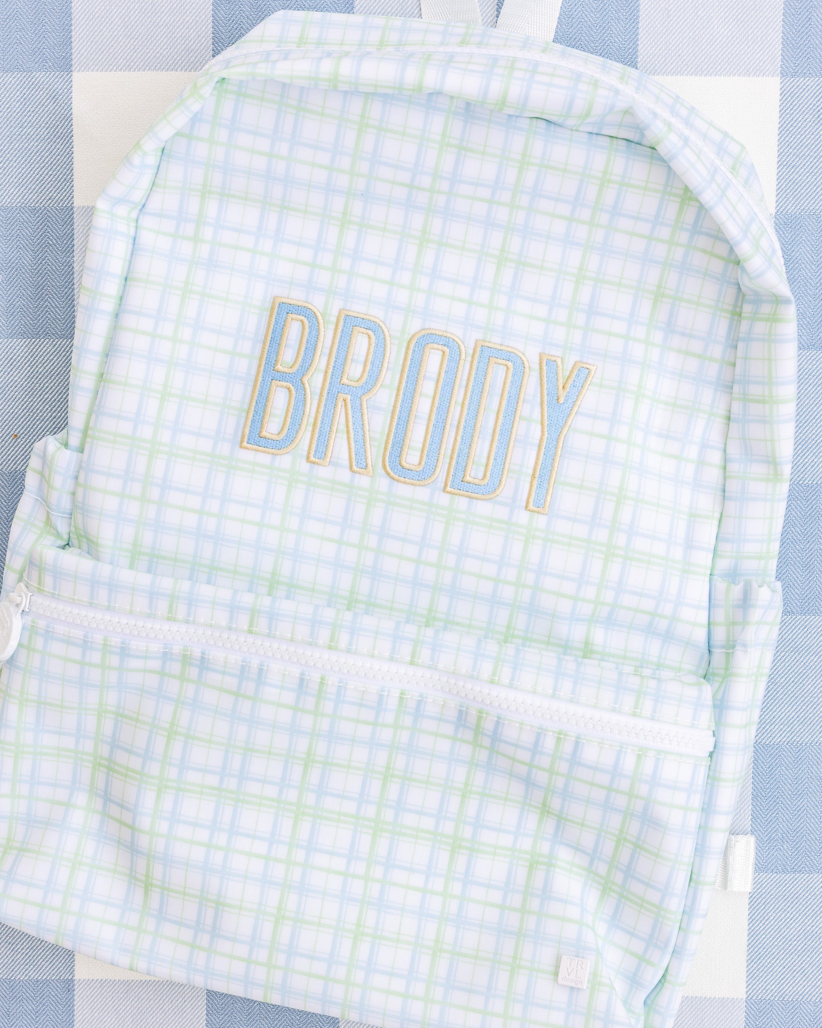 Classic Plaid Green Full-Size Backpacker Backpack