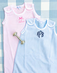 Monogrammed Blue Bubble Zipper Sack