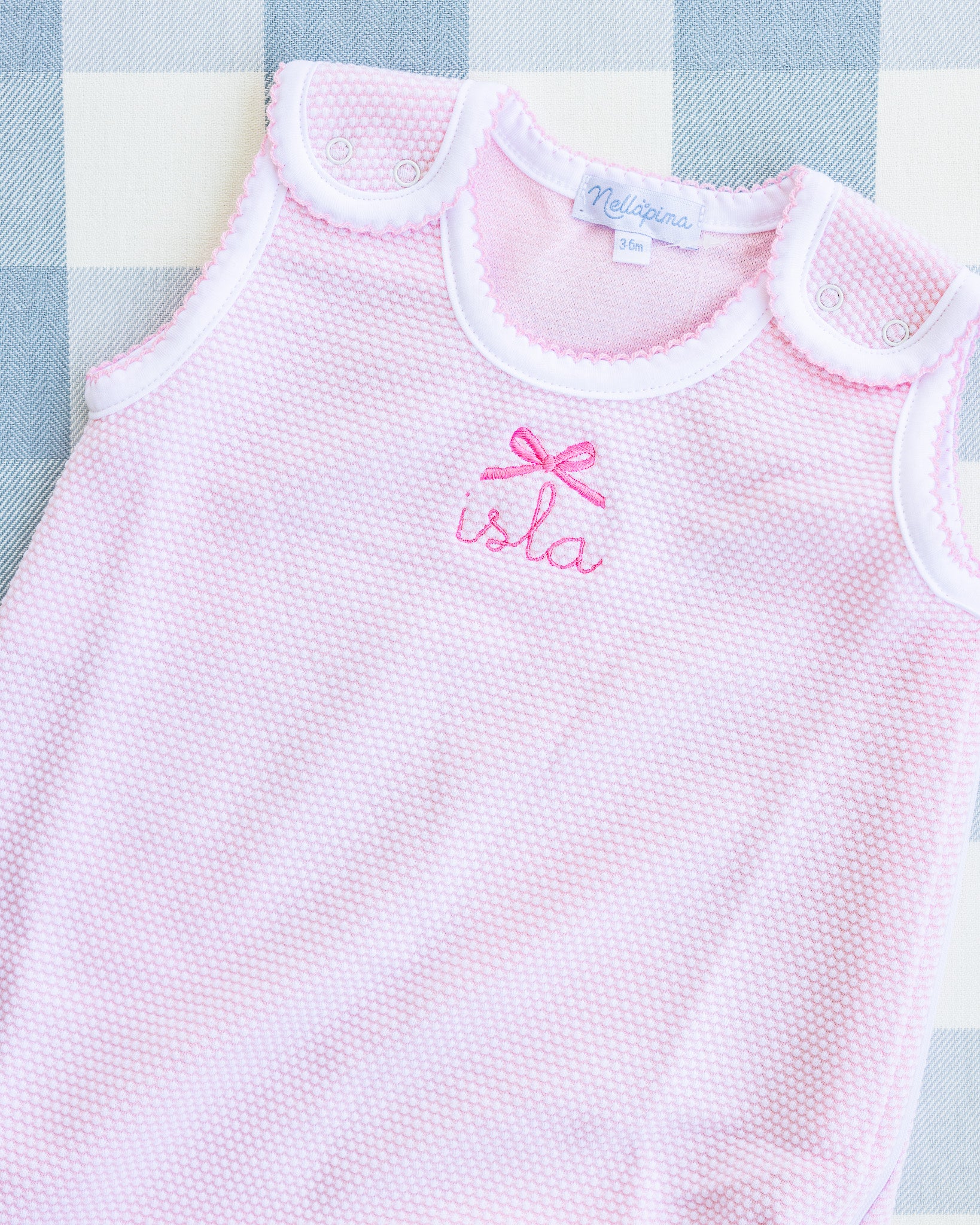 Monogrammed Pink Bubble Zipper Sack