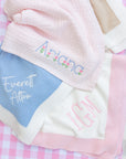 Personalized Knit Blanket with Border (Multiple Colors)