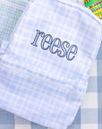 Pimlico Plaid Blue Large Roadie Pouch Bag