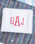 Pearl Grey Gingham Large Roadie Pouch Bag