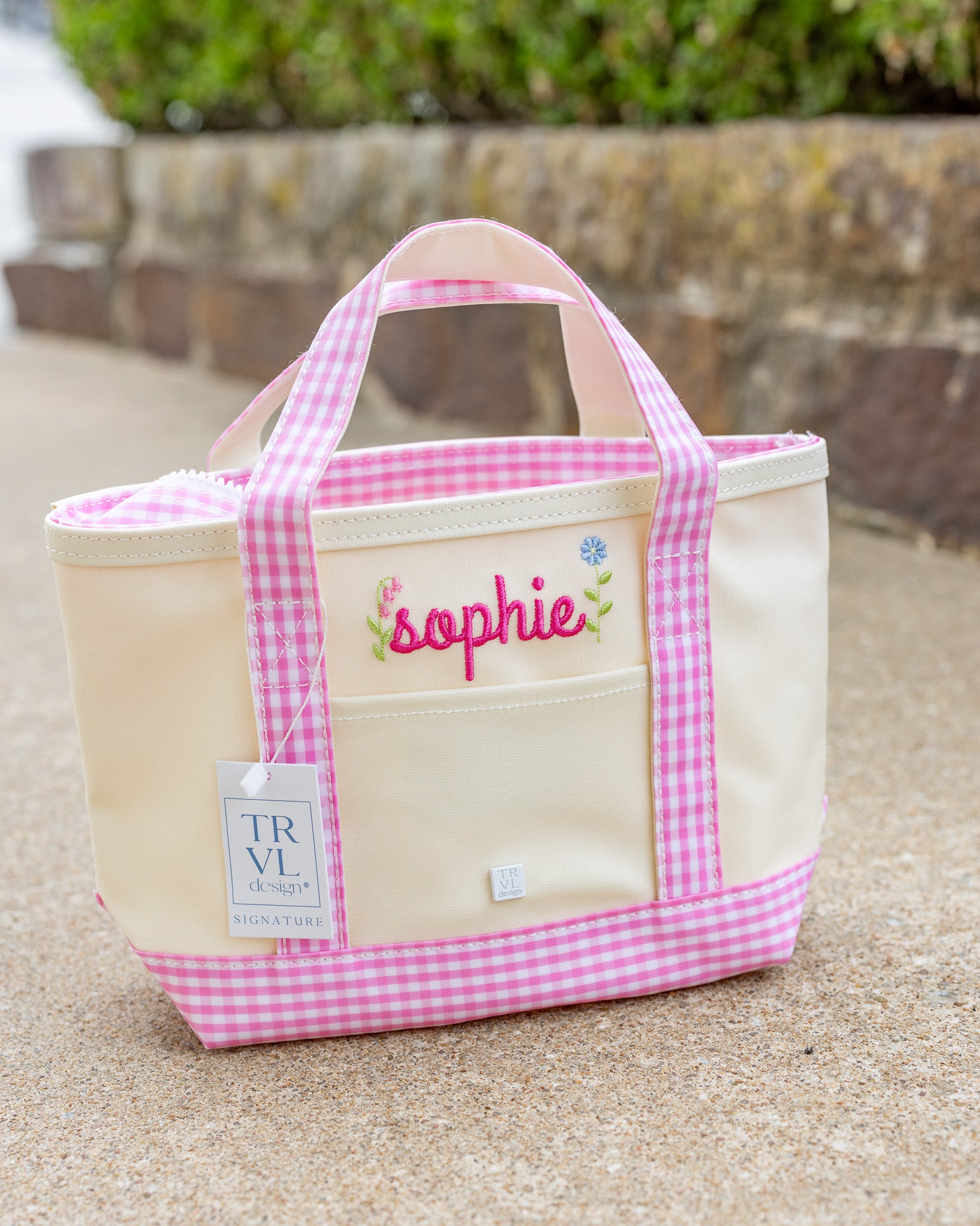 Gingham Pink Full-Size Backpacker Backpack