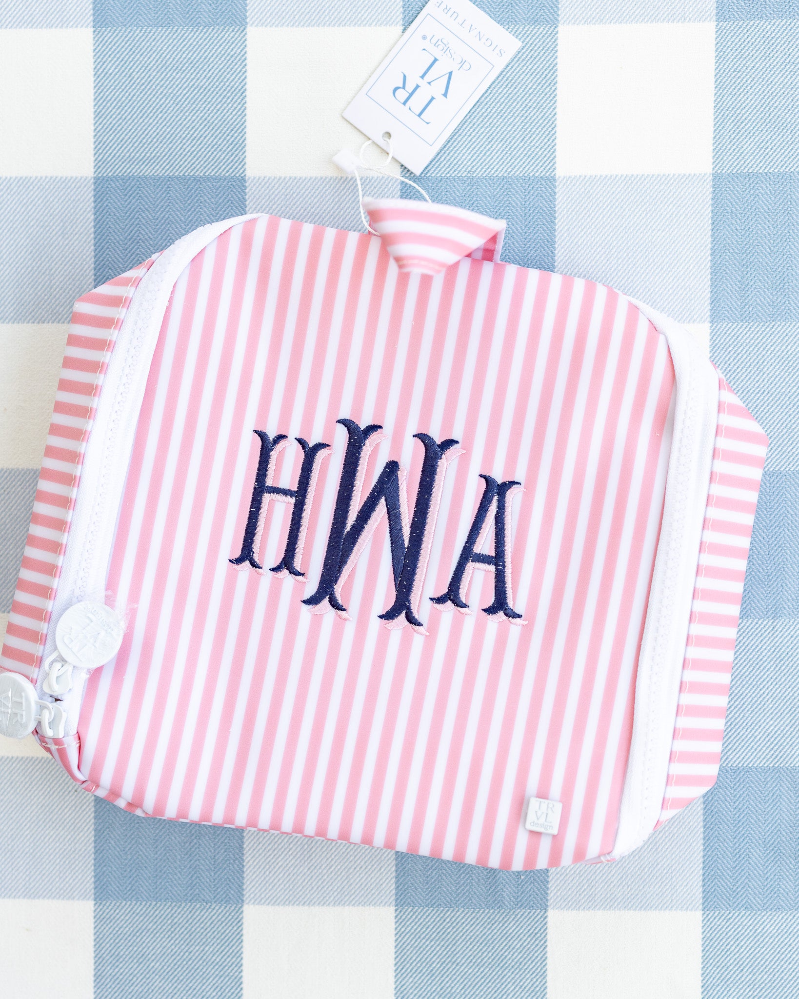Pimlico Stripe Dusty Rose Round Case