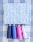 Petite Fleur Blue Large Roadie Pouch Bag