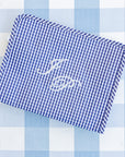 Gingham Navy Large Roadie Pouch Bag