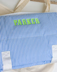 Pimlico Stripe Chambray Quilted Wipeable Canvas Go Go Tote