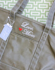 Olive Green Maxi Tote Coated Canvas