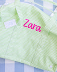 Gingham Leaf Green Weekender Duffel Bag