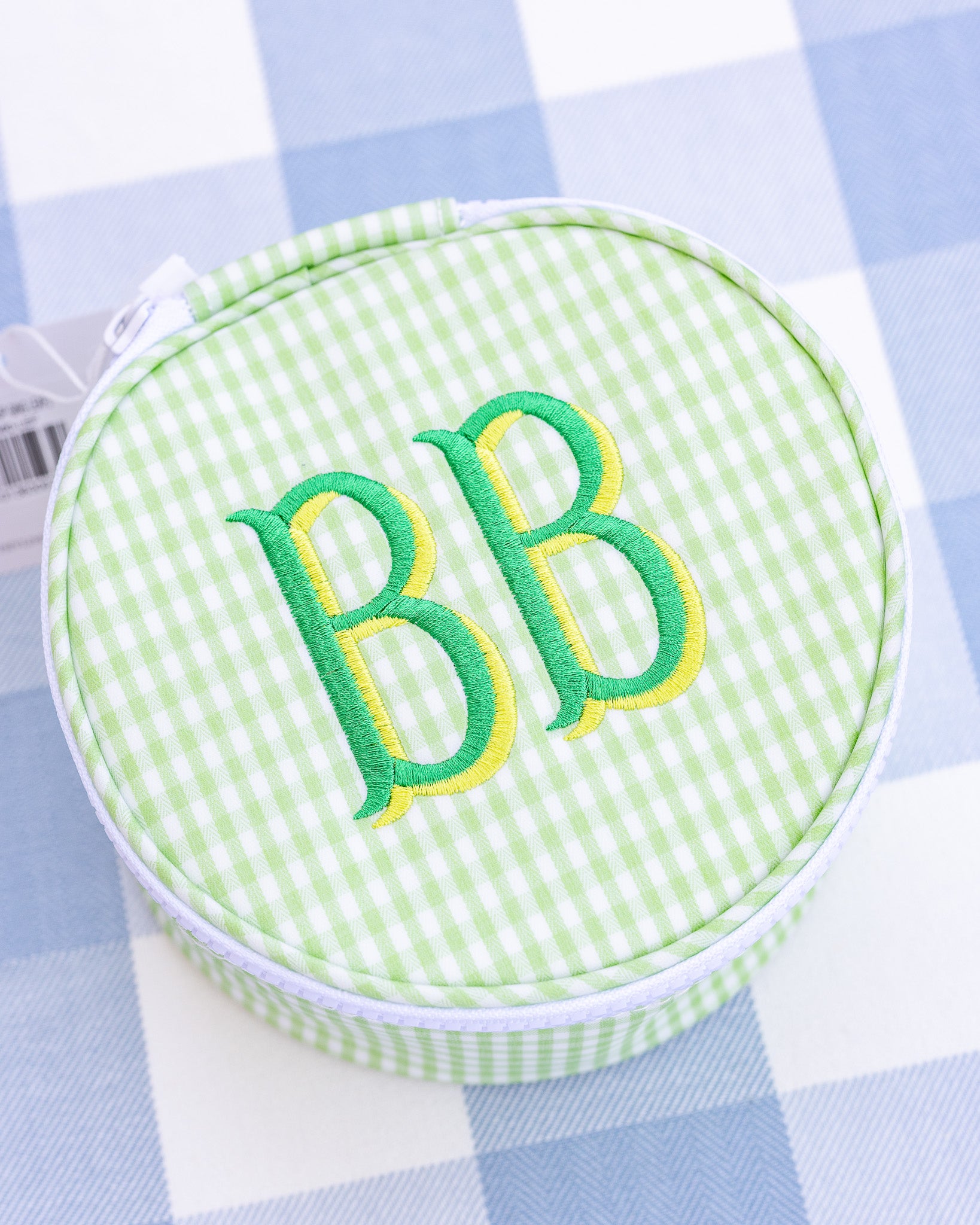Gingham Leaf Round Case